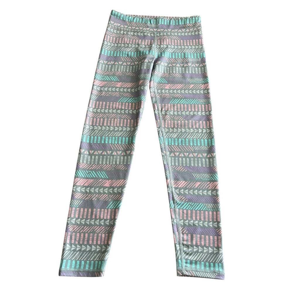 Large 14/16 Eddie Bauer Patterned Girls Stretch‎ Pants Gray Blue Pink